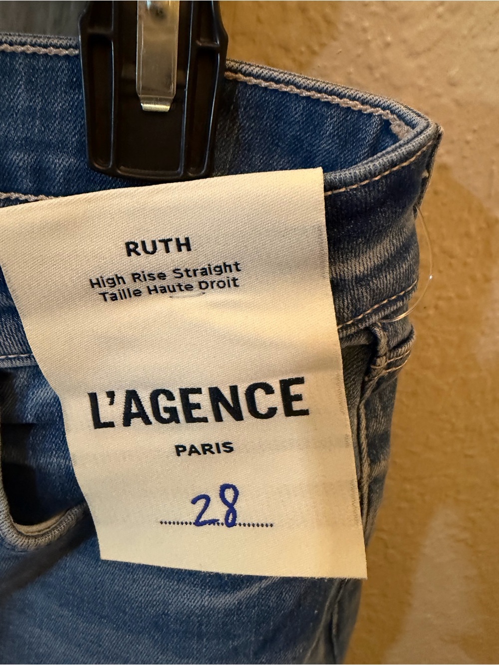 L'AGENCE Ruth High-Rise Straight Jeans in Medium Blue